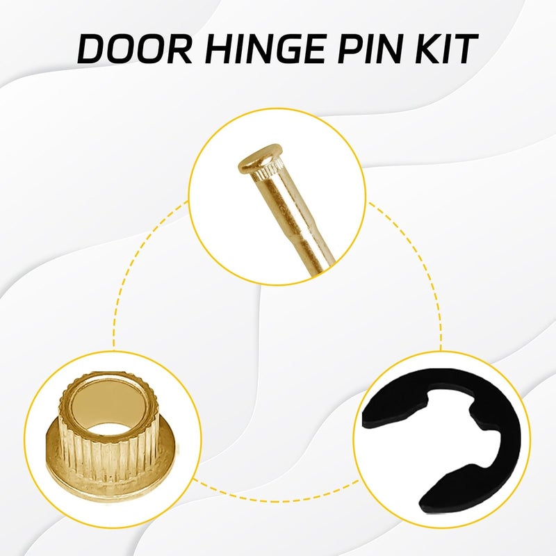 SamWinGear 4PCS Door Hinge Pins and Bushings Kit for Ford F150 F250 F350, Galvanized Steel, Gold, Surface Mount, 4 Count - Image 5